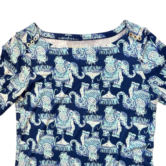 Lilly Pulitzer Blue Elephant Sophie UPF 50 Joy Ride Dress Medium - Picture 2 of 3